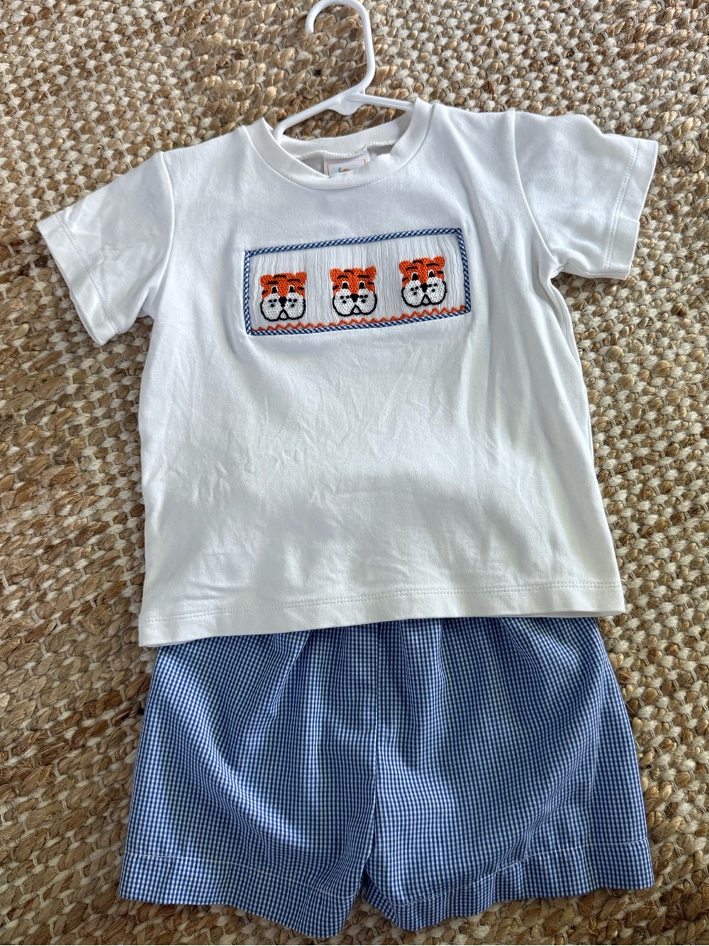 Stitchy Fish Smocked Tiger T - set - 4T